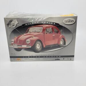 Testor #440072 Metal Body Silver Series Volkswagen Beetle 1/24 Model Kit New
